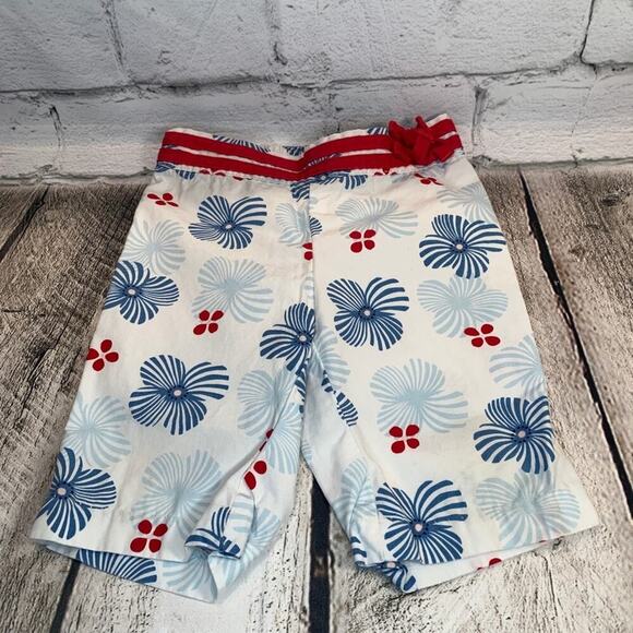JANIE AND JACK Girl’s Red/White/Blue Flowered Bermuda Shorts / Size: 3-6 Months - Picture 1 of 7